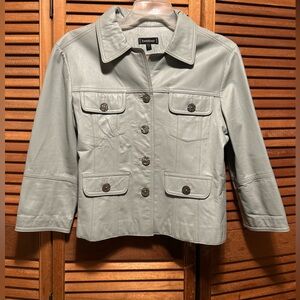 Bebe Light Blue Genuine Soft Leather Jacket